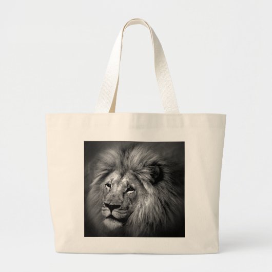 Foto van Black & White Lion Grote Tote Bag (Voorkant)