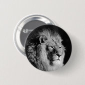 Foto van Black & White Lion Ronde Button 5,7 Cm (Voorkant /achterkant)