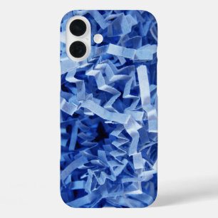 Foto van blauwe gekreukelde versnipperde papier iPhone 16 plus hoesje
