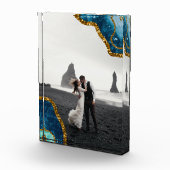 Foto van Blue & Gold Agate Geode Glitter Weddensch (Rechts)