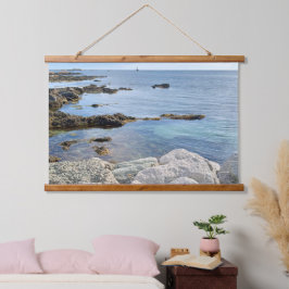 Foto van Blue Ocean Shore Natuur's Outdoor Beauty Hangend Wandkleed