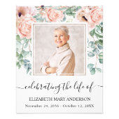 Foto van Blush Pink Peony Memorial Foto Afdruk (Voorkant)