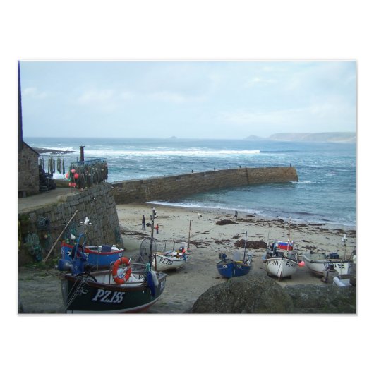 Foto van Boats Cornwall Afdruk (Voorkant)