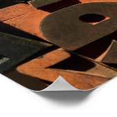 Foto van boekdrukpers, van hout poster (Hoek)