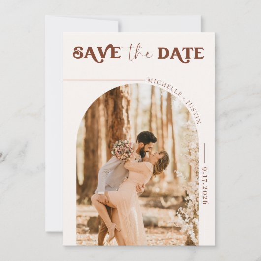 Foto van Boho | Modern Save the Date Uitnodiging (Voorkant)