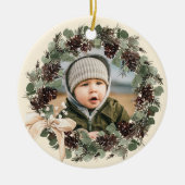 Foto van Boho Wreath Keepsake Keramisch Ornament (Voorkant)