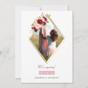 Foto van Bourgogne en Blush Geometric Aankondiging