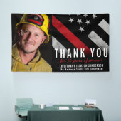 Foto van brandweerman Jubileum Rode lijn Spandoek (Beurs)