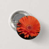 Foto van Bright Oranje Gerbera Daisy Ronde Button 3,2 Cm (Voorkant /achterkant)