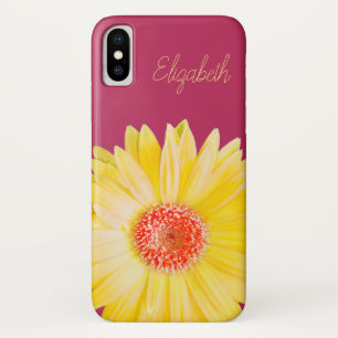 Foto van Bright Yellow Gerber Daisy   Gepersonalis iPhone X Hoesje