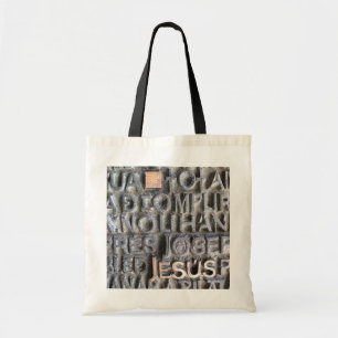 Foto van Bronze Plaque Jesus Sagrada Familia - BAG Tote Bag