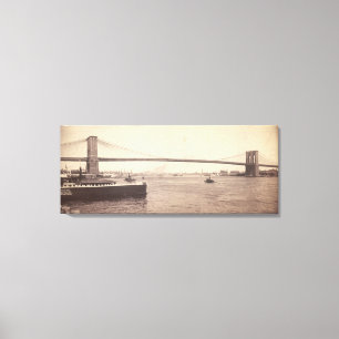  foto van Brooklyn Bridge (1896) Canvas Afdruk