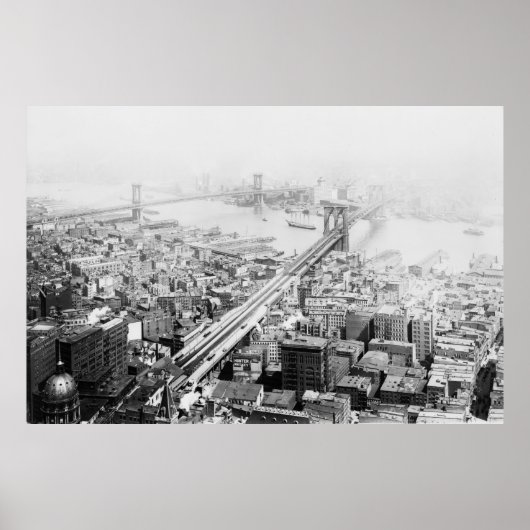 foto van Brooklyn en Manhattan Bridge Poster (Voorkant)