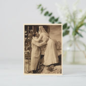 foto van bruiloft paar kussen briefkaart (Staand voorkant)