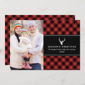 foto van Buffalo Red en Black met speldenfoto Feestdagenkaart (Voorkant / Achterkant)