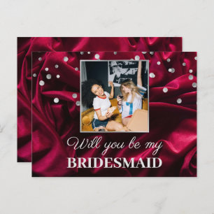 Foto van Burgundy Silk: mijn Bridesmaid Briefkaart