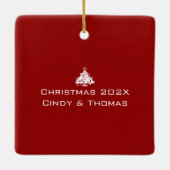 Foto van Candy Cane Holly Keramisch Ornament (Achterkant)