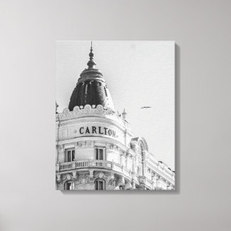 Foto van Cannes bnw van Carlton hotel Canvas Afdruk