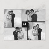 Foto van Center Square Monogram Weddenschap Hartel Briefkaart (Voorkant)