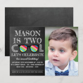 Foto van Chalkboard twee kool van twee jaar oude v Kaart (Voorkant / Achterkant)