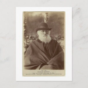 Foto van Charles Darwin, 29 november 1881 Briefkaart