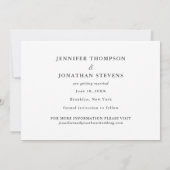 Foto van Chic Bold White Script Modern Verloving Save The Date (Achterkant)