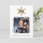 Foto van Chic Festive Snowflake Feestdagenkaart (Staand voorkant)