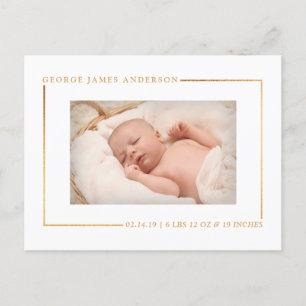 Foto van Chic Gold Foil Aankondiging van geboorte