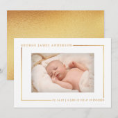 Foto van Chic Gold Foil Aankondiging van geboorte (Voorkant / Achterkant)
