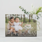 Foto van Chic Merry-kerstscript Feestdagenkaart (Staand voorkant)