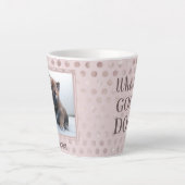 Foto van Chic Pink Polka Dot Pet Latte Mok (Voorkant)