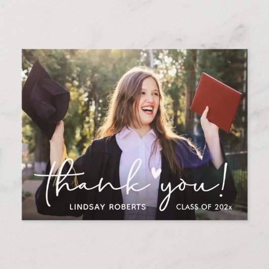 Foto van Chic Script Afstuderen - Hartelijk dank Briefkaart (Voorkant)