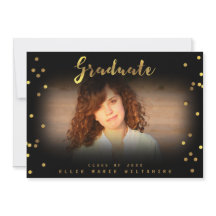Foto van Chic Script Faux Gold Foil Confetti Afstu