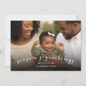 Foto van Chic Script Overlay van Greetings van sei Feestdagenkaart (Voorkant)