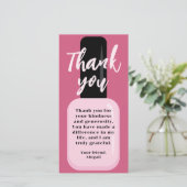 Foto van Chic Trendy Modern Pink Nail Pools Bedankkaart (Staand voorkant)