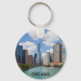 Foto van Chicago River Skyline Travel Sleutelhanger
