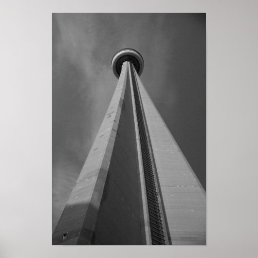 Foto van CN Tower Toronto Canada Black & White Poster (Voorkant)