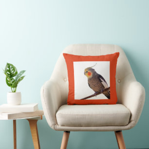 Foto van Cockatiel Gray en Yellow Pet Bird Kussen