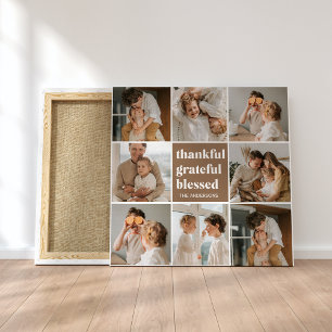 Foto van Collage Family   Gelukkig Grateful Blesse Canvas Afdruk