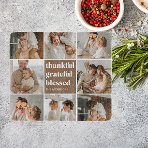 Foto van Collage Family Gelukkig Grateful Blesse Snijplank