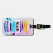 Foto van Colorful Delicious Macarons Bagagelabel (Voorkant horizontaal)