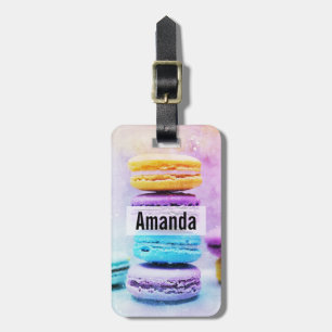 Foto van Colorful Delicious Macarons Bagagelabel