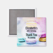 Foto van Colorful Macarons Birthday Magneet (Voorkant / Achterkant)