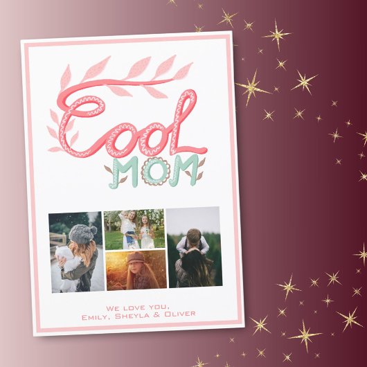 Foto van Cool Mam Hand Lettering Moederdag 4 Feestdagenkaart