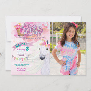 Foto van Cowgirl Birthday Invitation Horse Kaart