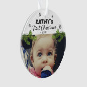 Foto van Cute Baby's first-kerstsnowflake Pine Ornament (voorkant)