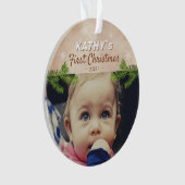 Foto van Cute Baby's first-kerstsnowflake Pine Ornament (voorkant)