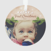 Foto van Cute Baby's first-kerstsnowflake Pine Ornament (achterkant)