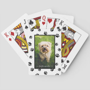 Foto van Cute Black Paw Prints Pokerkaarten