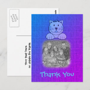 Foto van Cute Blue Cat Hartelijk dank Briefkaart